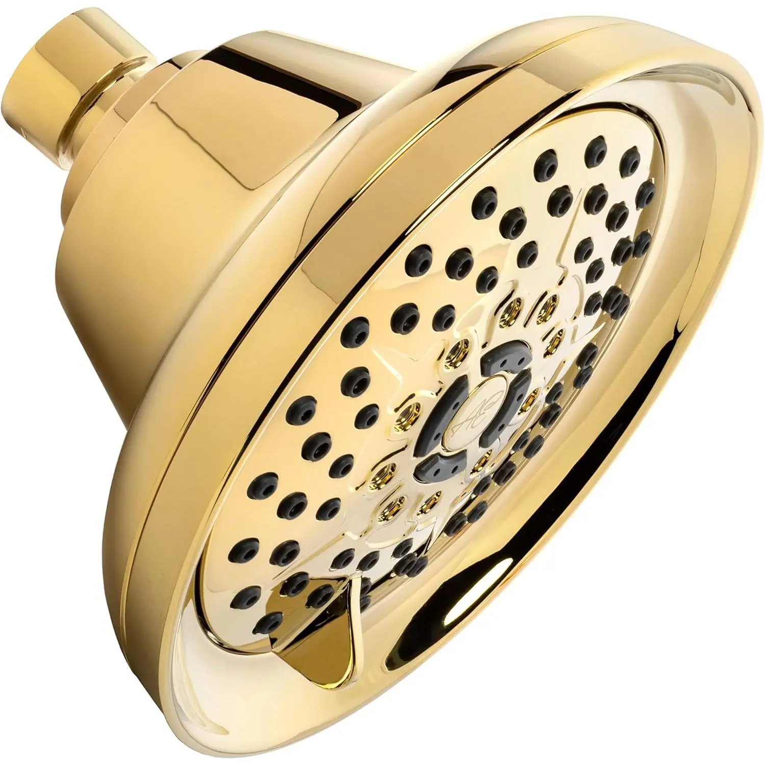 Polished Brass Massage Rain Shower Head with Mist - High-Pressure Boosting, Adjustable, Water-Saving Nozzles for Low-Flow Showers - 1.8 GPM