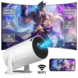 XBJ Portable projectors 2.4/5G WiFi 360° HD LED200 Inch Screen Built-in Speaker Multifunctionalfor Home Cinema and Outdoor Use theater projector Audio