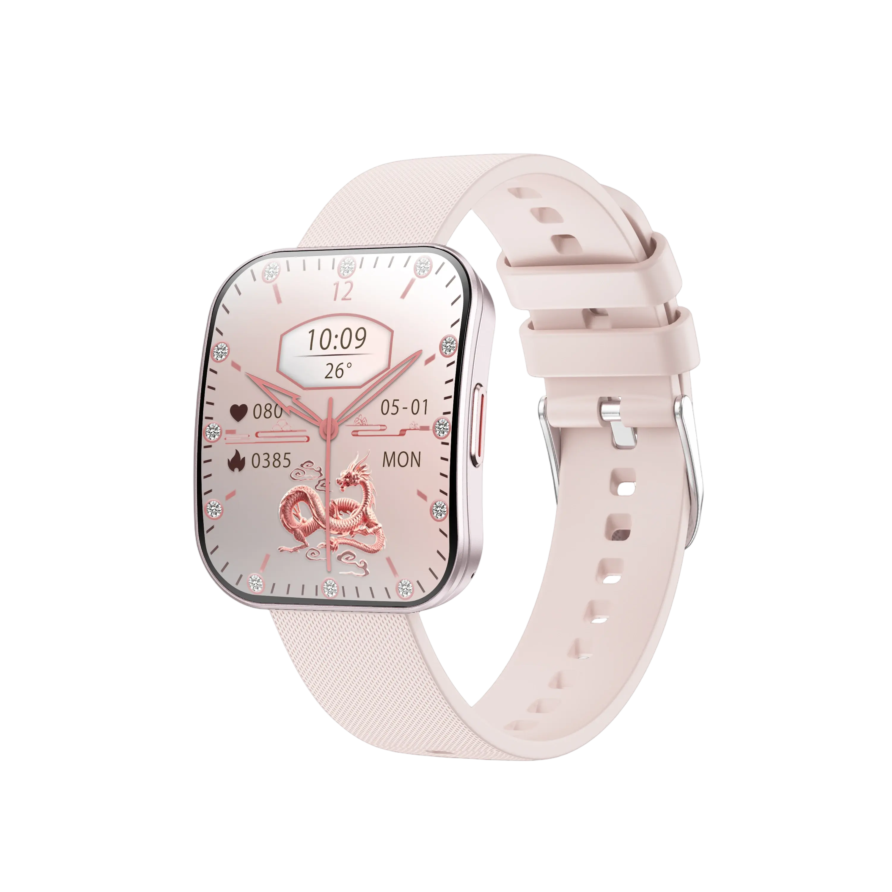 1.85-inch AMOLED Curved Display Bluetooth Waterproof Smartwatch, 110+ Sports Modes Health Watch with Calorie/Activity Tracker, Stress/MET Monitor, Menstrual Cycle Tracker, AI Q&A, Message Alert, Music Control, Compatible with iPhone Android Samsung, Calor