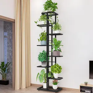 8 Tier Large Metal Plant Stand, 9 Potted Multiple Flower Pot Holder Rack Corner Rack Indoor Outdoor Planter Display Shelf for Patio Garden Corner Balcony Living Room