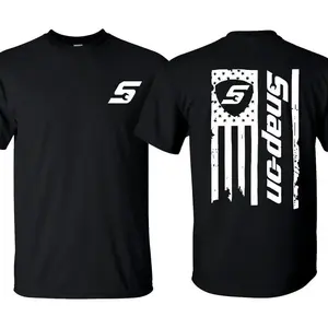 Snap-On American Flag T-Shirt USA Flag Perfect for Garage Enthusiasts Automotive Fans Menswear Top Graphic Tees Men Gifts Streetwear Tshirt 100% Cotton Regular Fit
