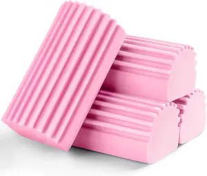 Damp Clean Duster Sponge, Sponge Cleaning Brush, Duster for Cleaning Blinds, Glass, Baseboards, Vents, Railings, Mirrors, Window Track Grooves and Faucets Pink Non-Scratch Sponges