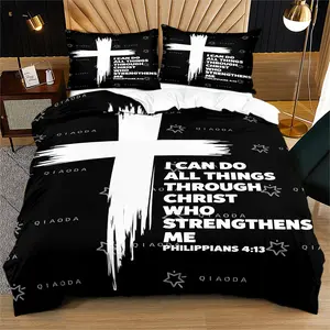 Faith Cross Totem 2/3-Piece Bedding Set, High-Density Comfortable Lightweight Duvet Cover, Wrinkle Resistant & Fade Resistant