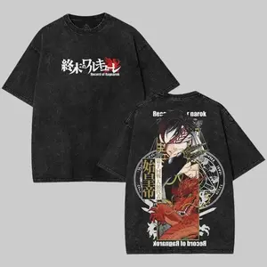 valentine shirts Record of Ragnarok Qin Shi Huang Japanese Anime Washed Shirt Vintage Y2K