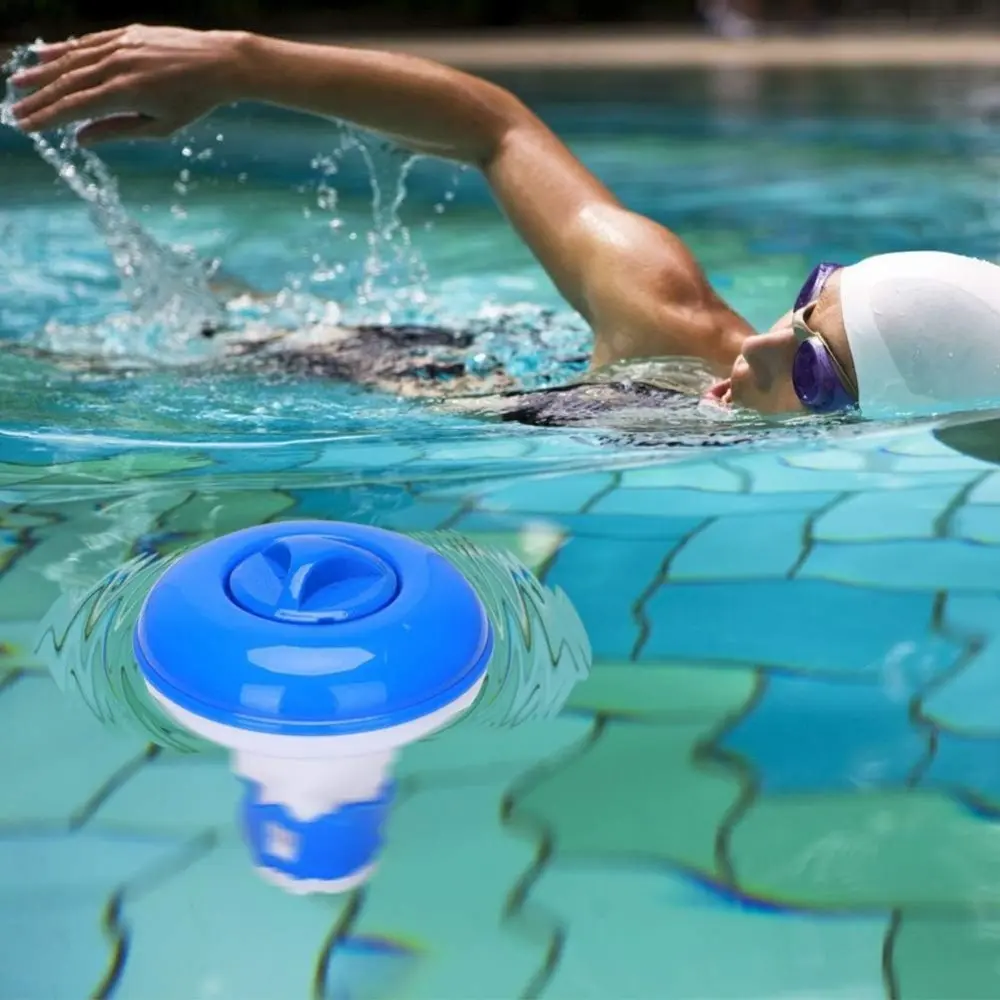 2PCS Pool Floating Chlorine Tablet Dispenser, Automatic Chlorine Releaser for Swimming Pool, Hot Tub and Spa Sanitizing, Durable Plastic Material, Stable Floating Design to Prevent Settling, Simple Functional Pool Care Accessory, Pool Supplies