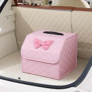 Car Trunk Storage Box, Car Trunk Organizer, 1 Count Foldable Car Storage Box with Handle, Universal Car Interior Accessories for Women & Girls, Boujee Car Accessories