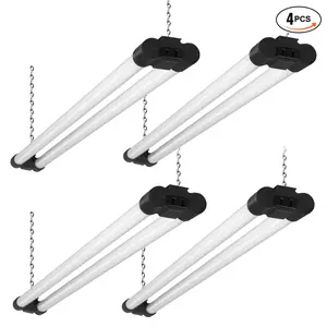 VEVOR 4 Set LED Workshop Illumination,  4 FT, 40W, Connectable Lighting Unit, 4500 LM for Overhead or Suspended Installation, 59-inch Cables with Power Switch, Ideal for Garage, Warehouse, Home Offi