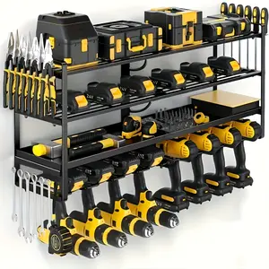 Heavy Duty Metal Tool Storage Rack Wall Mounted Drill Organizer for Garage Power Tools Organization Gifts for Men Boyfriends Husbands