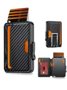 Men's Wallet Card Pop-Out Holder, Card Carrying Holder, Simple Smart Wallet, RFID Blocking Credit Card Case, Credit Card Organizer, Aluminum Alloy Compact Card Sleeve, Boys' Gift