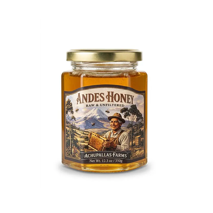 Andes Honey, 12.3 oz Jar, 100% Pure Andes Mountain Honey