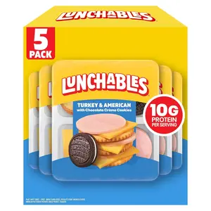 Lunchables Turkey & American with Chocolate Creme Cookies, 5 ct Pack, 3.2 oz Trays