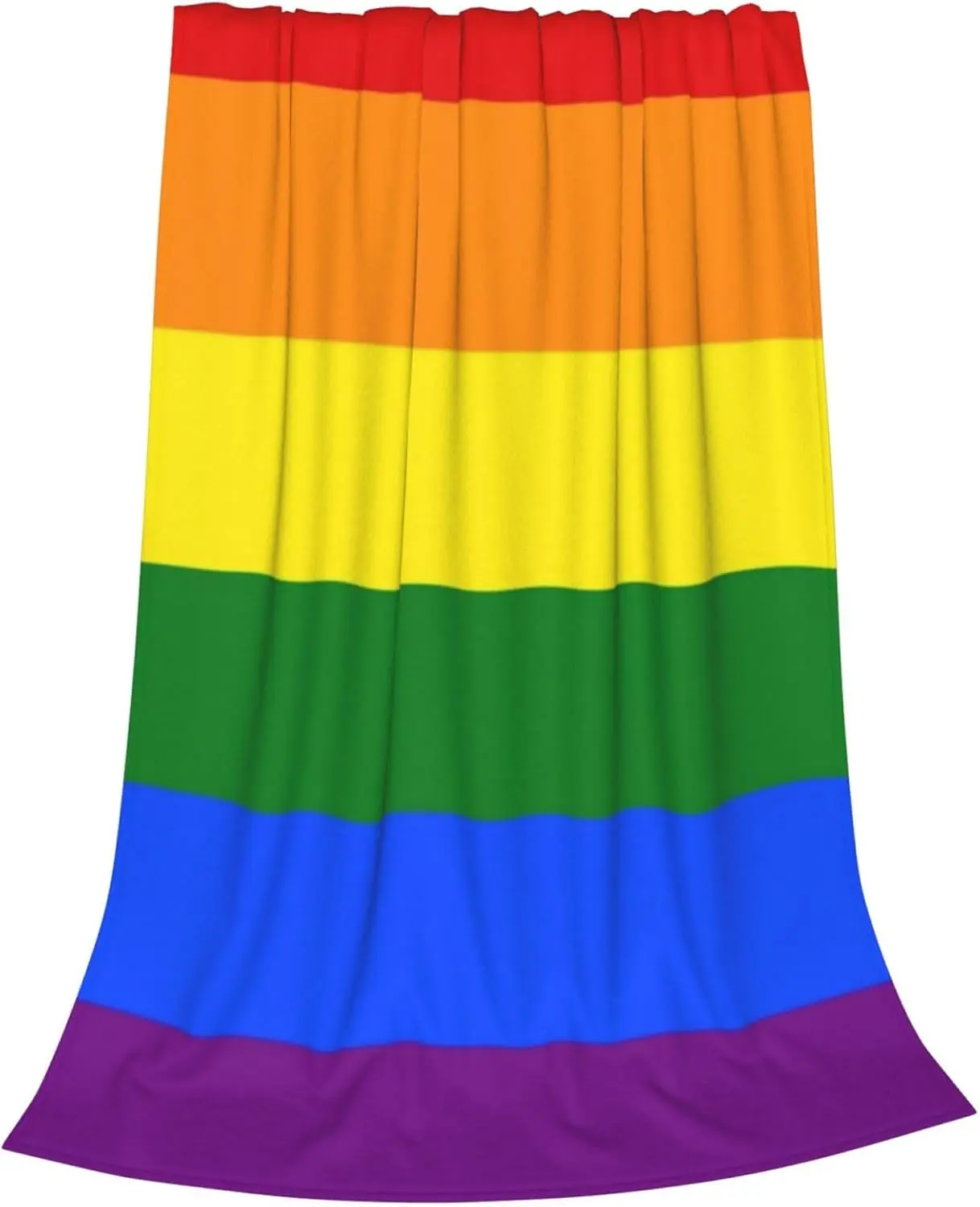 Rainbow Striped Throw Blanket, Pride Flag Colors Plush Bedding, Soft Cozy Fleece Throw for Couch and Bed, Vibrant Multi-Color Home Decor, Multiple Sizes