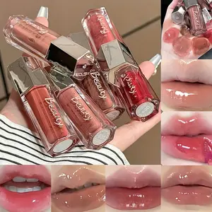 1 PC tinted lip gloss mirror water light moisturizing lip gloss, which can create a beautiful glossy lip makeup, suitable as a gift for girls, girlfriends or family.