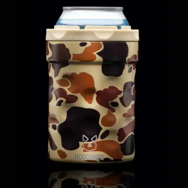 HOOCHHOG Insulated Silicone-Steel Cup Holder, 12oz Standard Size Can & Bottle Beverage Cooler