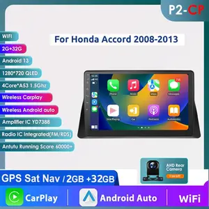 [Hizpo] 10.1" Android Car Player & CarPlay Car Screen for Honda Accord 8 (2008-2013) with GPS Navigation, Radio, Video & Wireless CarPlay Support