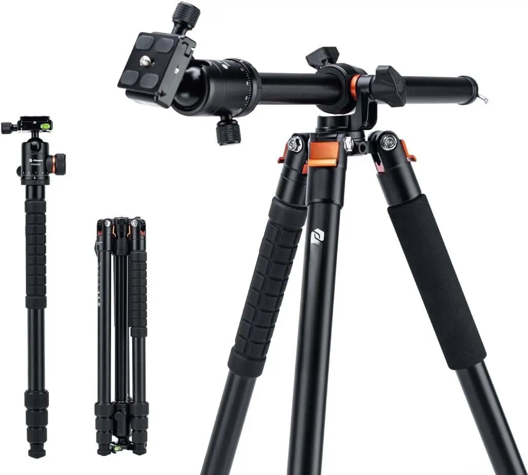 68 inch Camera 360 Horizontal Tripod Monopod with Center Column and Ball , Overhead Camera Tripod Mount for DSLR Camera, Video Camcorder, for Travel and Work