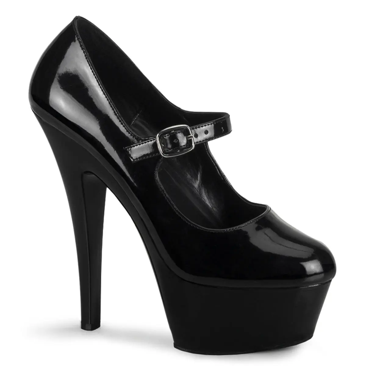 Pleaser Kiss-280 Women's Classy Elegant Fashion Patent Mary Jane Pumps - 6-in High Heel, 1.75-in Platform, Stylish Women's Footwear Shoe