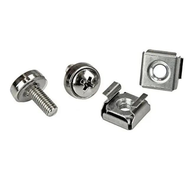 Startech M5 Cabinet Mounting Screws & Cage Nuts Bulk Packs - Nickel-Plated Finish Prevents Rust, No Cage Nut Tool Needed for New Server Rack Setups, Anti-Rust Coat