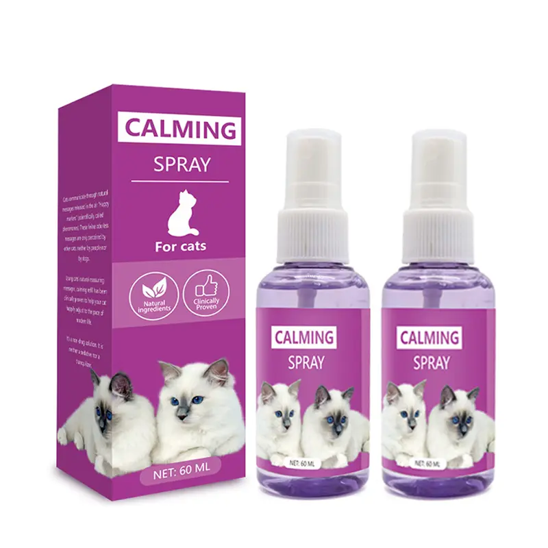 Cat Calming Spray—Contains soothing pheromones, suitable for use at home and while traveling—Relieves anxiety in cats during travel and at home—Travel-sized diffuser refill #SummerVibes