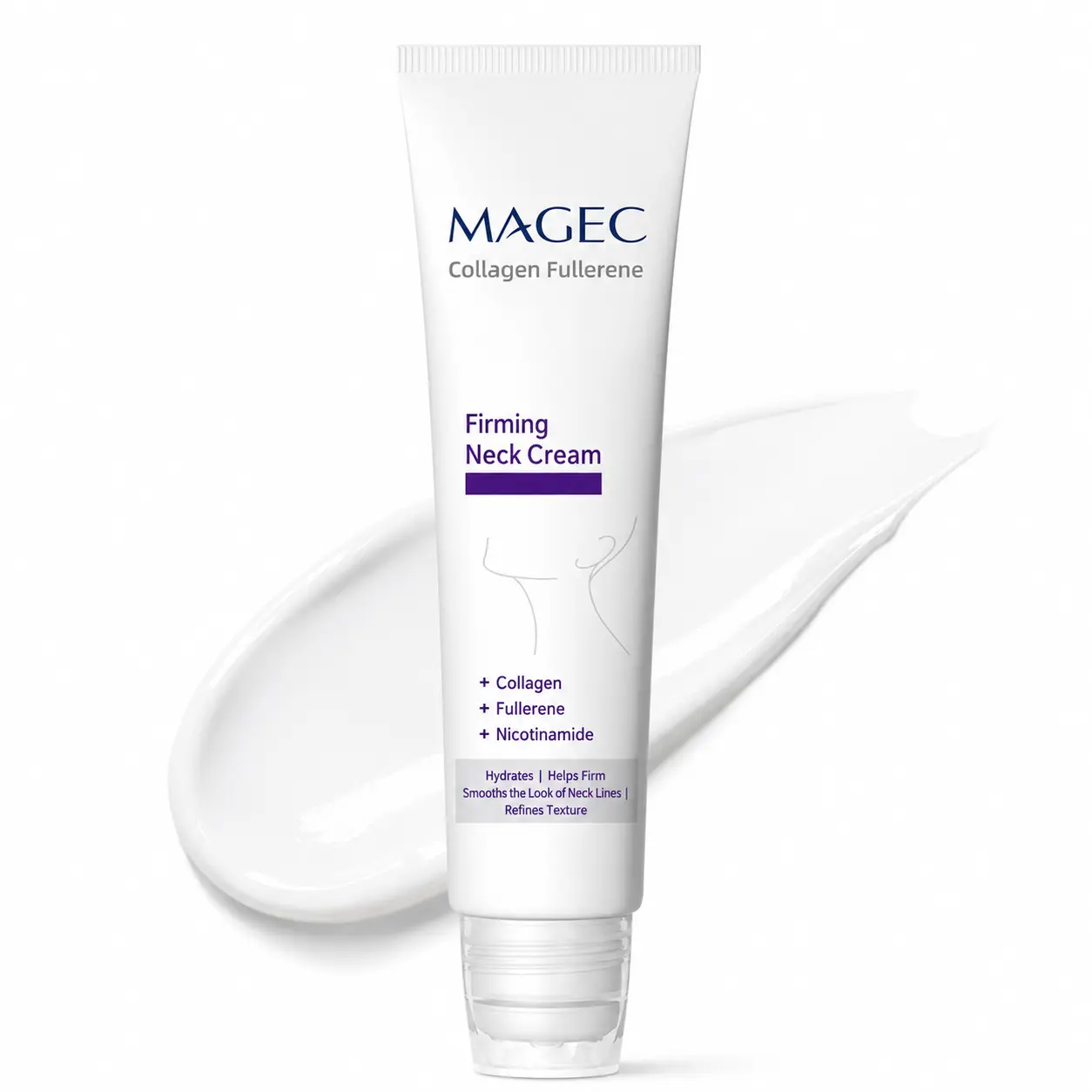 MAGEC Collagen Fullerene Firming Neck Cream | Hydrating Neck Moisturizer with Collagen & Niacinamide | Daily Neck Care