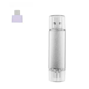 USB Flash Drive 64GB 128GB 256GB OTG Metal Type-C U Disk with Protective Cap Compatible for iPhone Android Phone Computer