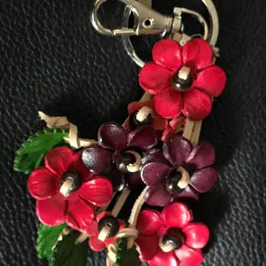 Baby Daisy leather flower key chain handbag charm