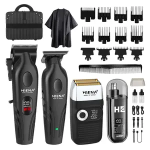Professional Hair Clippers and Beard Trimmer for Men, Cordless Hair Trimmer Barber Clippers Hair Cutting Kit Rechargeable T-Blade Shaver Haircut Grooming Set with 12 Guide Combs Gifts for Men