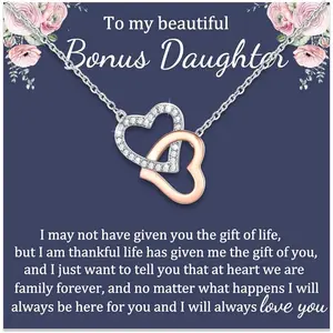 Gifts for Mother in Law Bouns Daughter Aunt Niece Necklace Heart Interlocking Jewelry Mothers Day Wedding Birthday Christmas Gifts