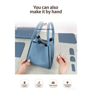 Women's Genuine Leather DIY Handmade Bag Kit - Top-Grain Cowhide Texture, Large Capacity Handbag, Customized Gifts for Girlfriends