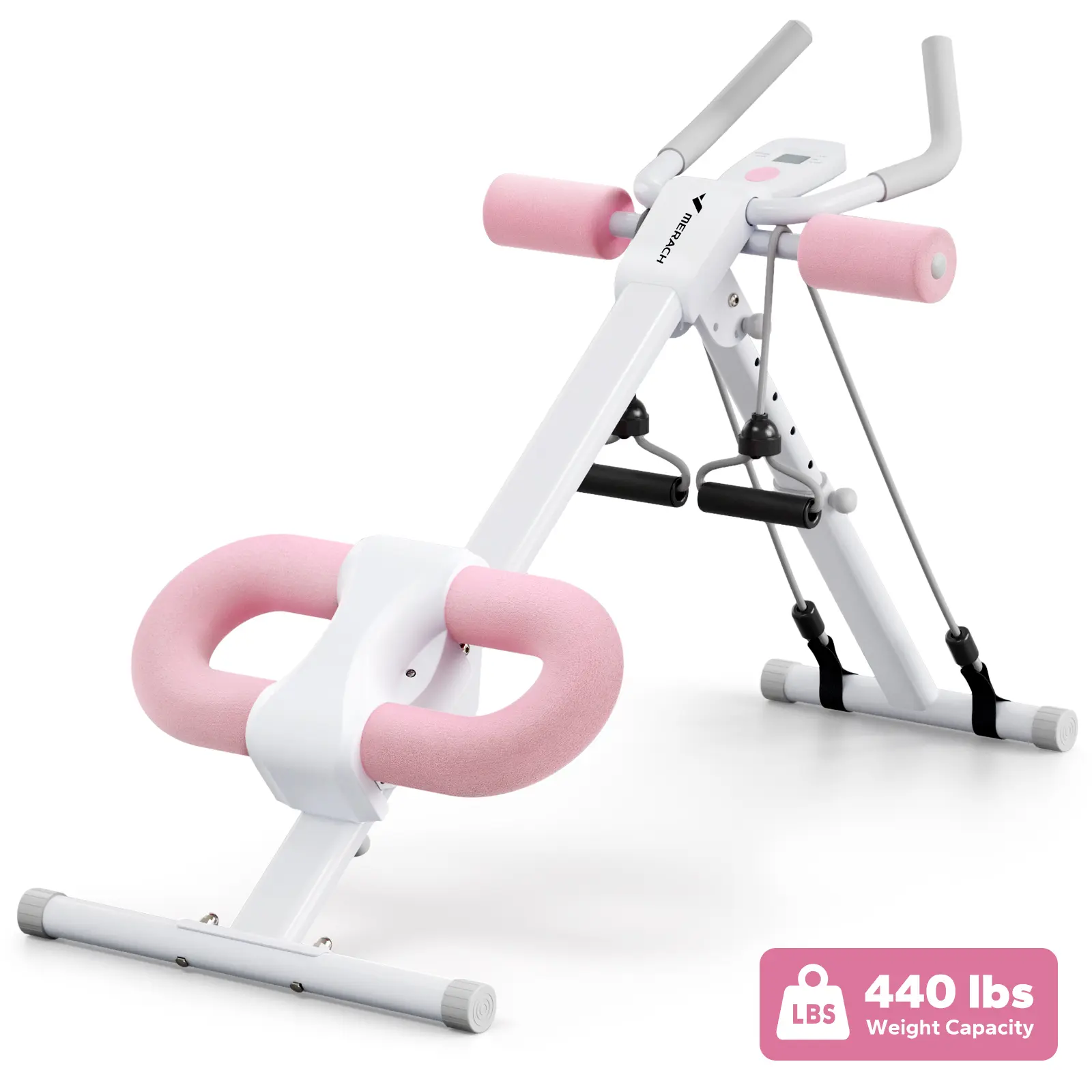 MERACH Adjustable Ab Trainer Machine LCD Monitor Foldable Abdominal Exercise Equipment Core Trainer Workout for Body Buttocks Shaper Fitness Equipment SpringStatements