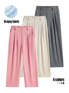 Loose Waist Business Casual Pants Yoga Pants Women Wide Leg Pants with Pockets Comfortable Athletic Sweatpants Minimalist