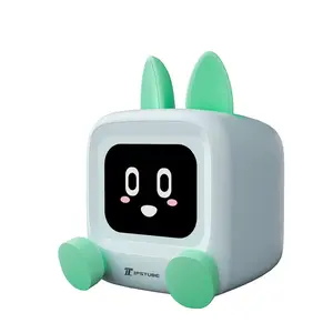 IPSTUBE MILI Robot TV Digital Decor Clock - Portable Home Decor, Battery-Powered, ABS Silicone Construction, DIY Customizable Multi-Module Free Assembly