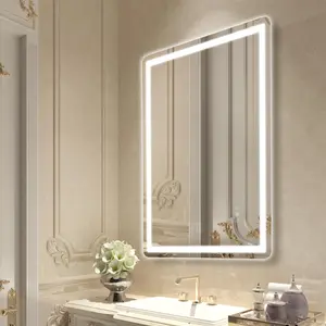 VEVOR LED Bathroom Mirror,  28" x 36" LED Bathroom Vanity Mirror with Frontlit and Backlit, Anti-Fog Memory Mirror with Lights, Stepless 3 Colors Temperature Dimmable Bathroom Mirror, Wall Mounted