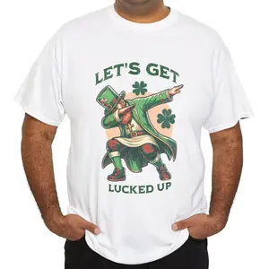 Funny St. Patrick's Day Men's T-Shirt, Irish Bar Crawl Shirt, Party Top, Drinking Tee, Lucky Shamrock Outfit, Let's Get Lucked Up