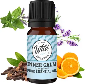 Wild Essentials Inner Calm 100% Pure Essential Oil Synergy Blend - 10ml, Premium Grade, Peaceful Stress blend, Made and Bottled in The USA
