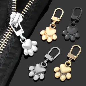 5pcs Cat Claw Metal Zipper Head Pull Tab Detachable Clothes Luggage Jacket Replacement Additions Zipper Head Pendant Repair Artifact