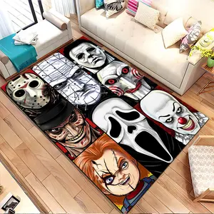 Horror character collage. Printed pattern home carpet, suitable for living room, bedroom, kitchen mat, home decoration, carpet, and also suitable as a holiday gift for family and friends