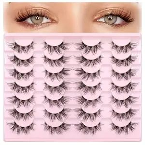 Fluffy Cat Eye Style False Eyelashes for Lash Extensions, Wispy Clusters Lashes Strips Lashes, Soft Cluster Lashes, Flawless Lashes Cosmetic for Women Girls Eye Makeup Enhancement, Soft Natural Eyelash
