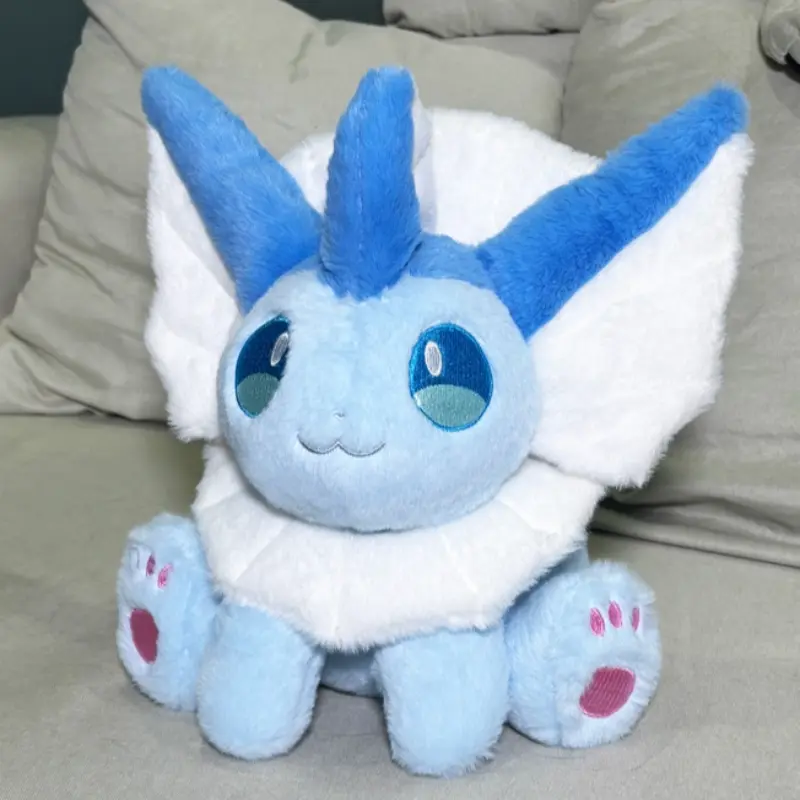 New Version Vaporeon Plush Doll Toy, New Year Gift Anime Peripheral, Soft & Cuddly Design, Soft Huggable, Soft Adorable Stuffed, Perfect for Collectors & Fans, Soft Stuffed Collectible, Soft Stuffed Figure, Soft Stuffed Animal, Stuffed Animal Gifts