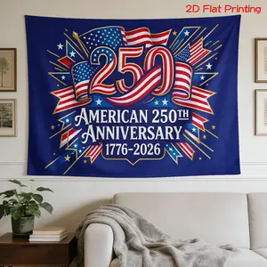 2D Flat, 1pc 2D Flat Printed Background Cloth + 250th Anniversary Celebration,, Flag Motif, Patriotic Design+ Suitable for Photography Decor, Holiday Gifts, Party Decorations, Home Decor, and Studio Extensions, with Size Options Available, 2D Flat