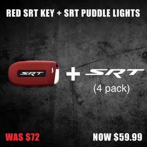Red SRT Key Fob + SRT Puddle Lights Bundle (4 pack)