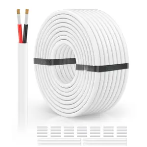 NAOVEO 14 Gauge Wire 2 Conductor Electrical Wire, 14 AWG Stranded PVC Tinned Copper , Flexible/Low  Automotive Wiring for LED Lamps, Marine, Speaker, Appliances (50FT)