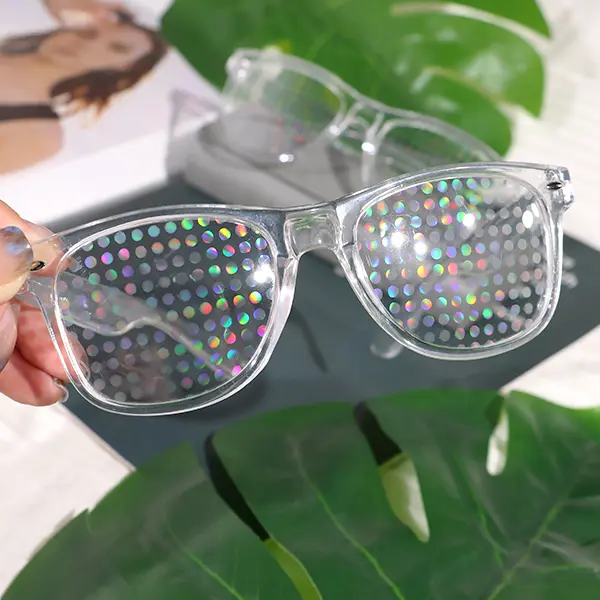 Rainbow Diffraction Glasses - Unisex Trendy Frames, Colorful Light Effects, Festive Look, Festive & Party Supplies Accessory for Adult Gifting & Unisex Wear
