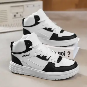 [Stylish Skate Shoes] Durable Slip-Resistant Men's Skateboarding Sneakers | Breathable Casual Shoes, Men's Stylish Sneakers High Top shoes ,Tennis Shoes, Casual Fashion Sneakers for Men Lace-Up Casual Walking Shoes,All-Season Use