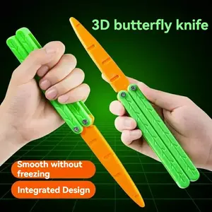 Rabbit Knife Butterfly Rabbit Knife Folding Cool Knife 3D, Stress Relief Gravity Small Knife Toy, Holiday Party Gift, Cos Prop