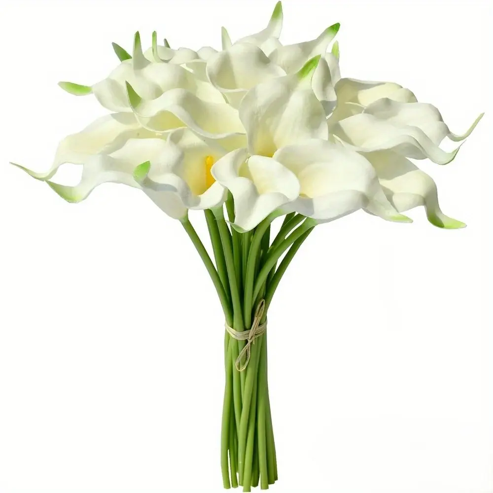 【Summer Deal】Silvanest 10/20/30pcs White Silk Artificial Calla Lily Flowers, 15.7in Faux Calla Lily Stems for Wedding Centerpiece Bridal Bouquet Vase Filler Home Table Decor