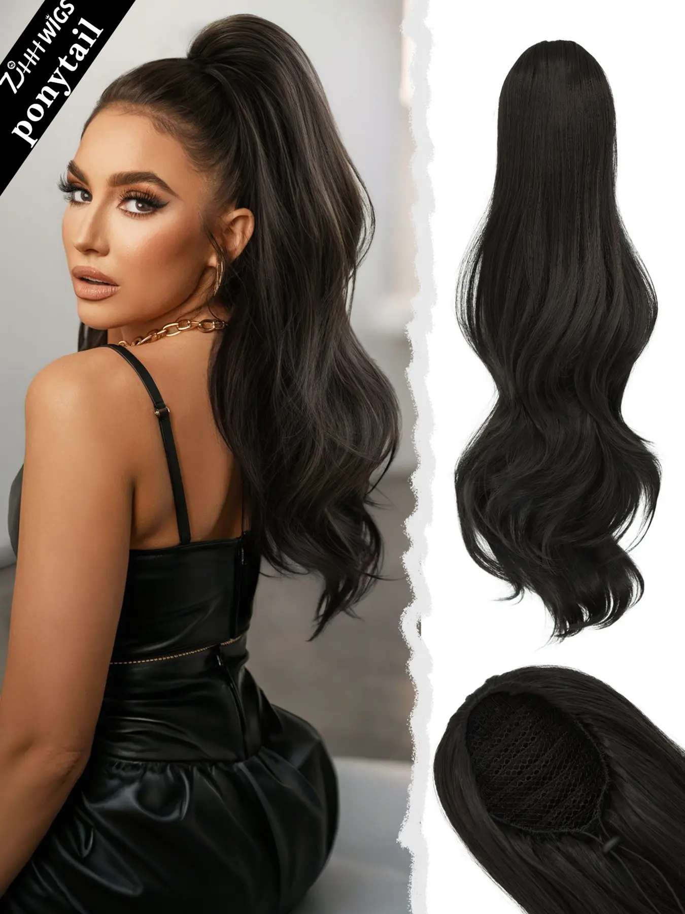High-Quality 28 Inch Long Body Wave Ponytail Extension, Drawstring Ponytail Extensions Soft Heat Resistant Synthetic Fiber for Women Daily Use Wavy Synthetic Hair Wavy Synthetic Hairpiece Ponytail Hairpieces