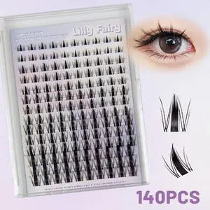 Fairy Eyelash Cluster, 1 Box 8-16mm D-shaped Roll Eyelash Cluster, Suitable for DIY Extension Animation False Eyelashes, Individual Lashes Cluster, Natural Eyelash Cluster Kit, Eyelash Clusters Extensions, Makeup