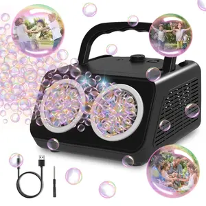 Automatic Bubble Machine Upgrade Version, 2 Fans USB Portable Bubble Maker, 4 Aa Batteries Not Included, 5 Packs Mixed Bubble Liquid, Handheld Bubble Maker