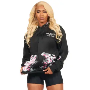 Filipa Black/Pink Oversized Hoodie